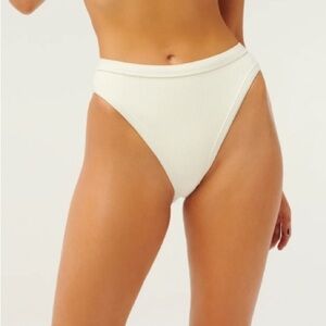 Good American Rib High Cut Sport‎ Bottom Bikini Ivory NWT 3/L NWOT